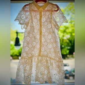 Zara White Lace Shirt Dress